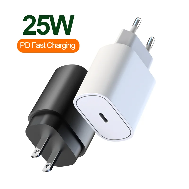 EU KR US Plug usb type c fast charging adapter phone 25W PD travel charger 25w PD fast charging