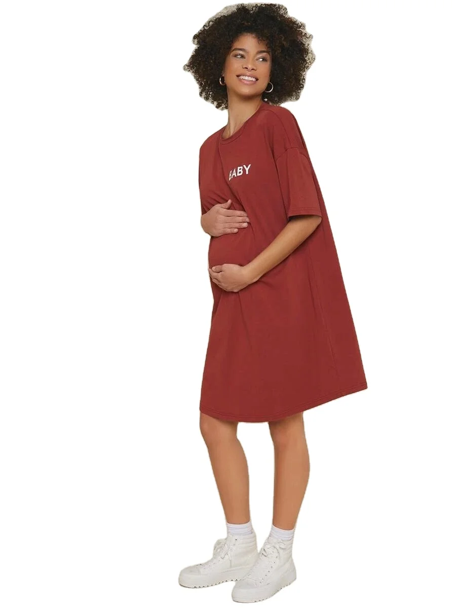Fashion design BASICS Maternity Letter Graphic Tee Dress maternity clothes clothing