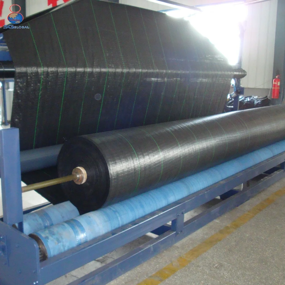 Оптовая продажа черный тканый коврик для управления прополкой сада полипропиленовый сорняков геотекстильная ткань