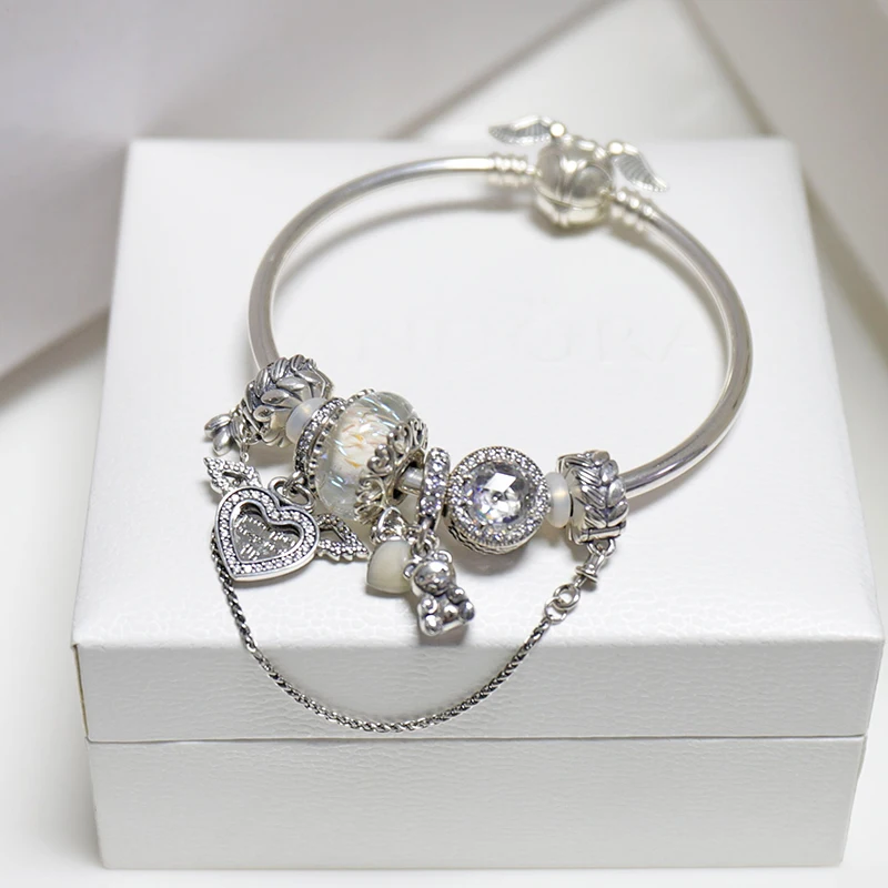 PDL original Bangle Bracelet Gold Plated Flower Butterfly Charm Gold 	 designer charms for diy bracelets bulk Designs For Ladies