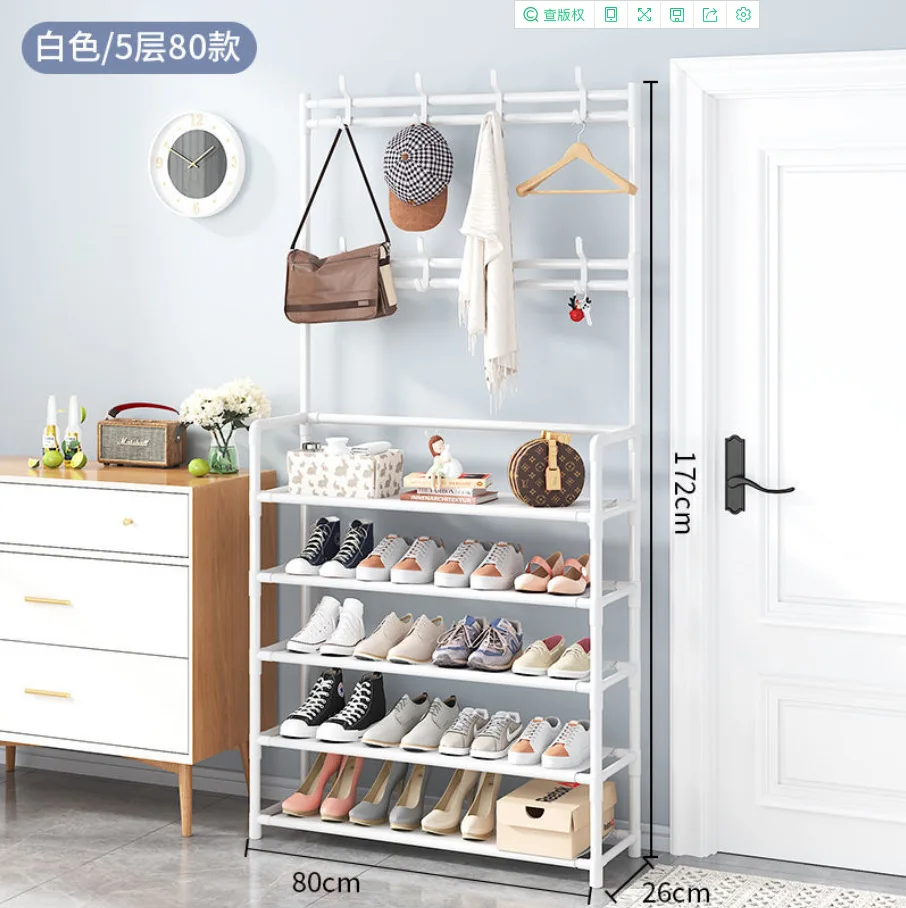 Five layers  80cm Coat rack bedroom dormitory clothes hanger household assembly bag storage rack simple floor shoe rack