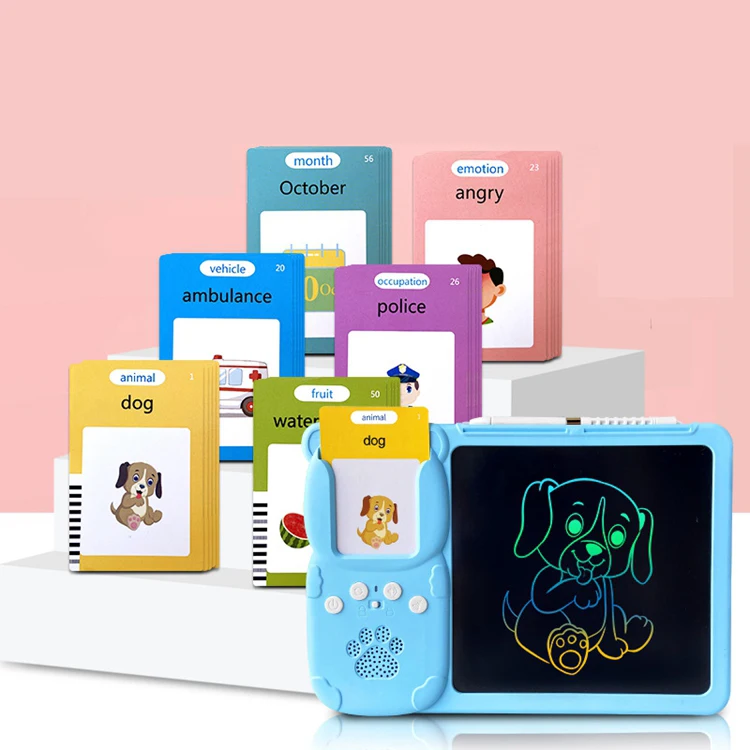 early education device 2 in 1 LCD Writing Tablet with Talking Flash Cards 224 Words Preschool Educational Learning Toys for Kids