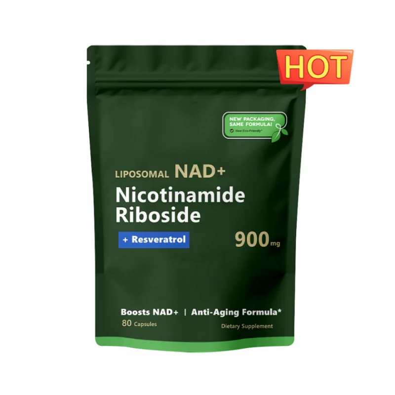 Hot Selling 80 Capsules NAD Supplement  for Anti-Aging, Energy, Focus- Liposomal Nicotinamide Riboside, Resveratrol Support O EM