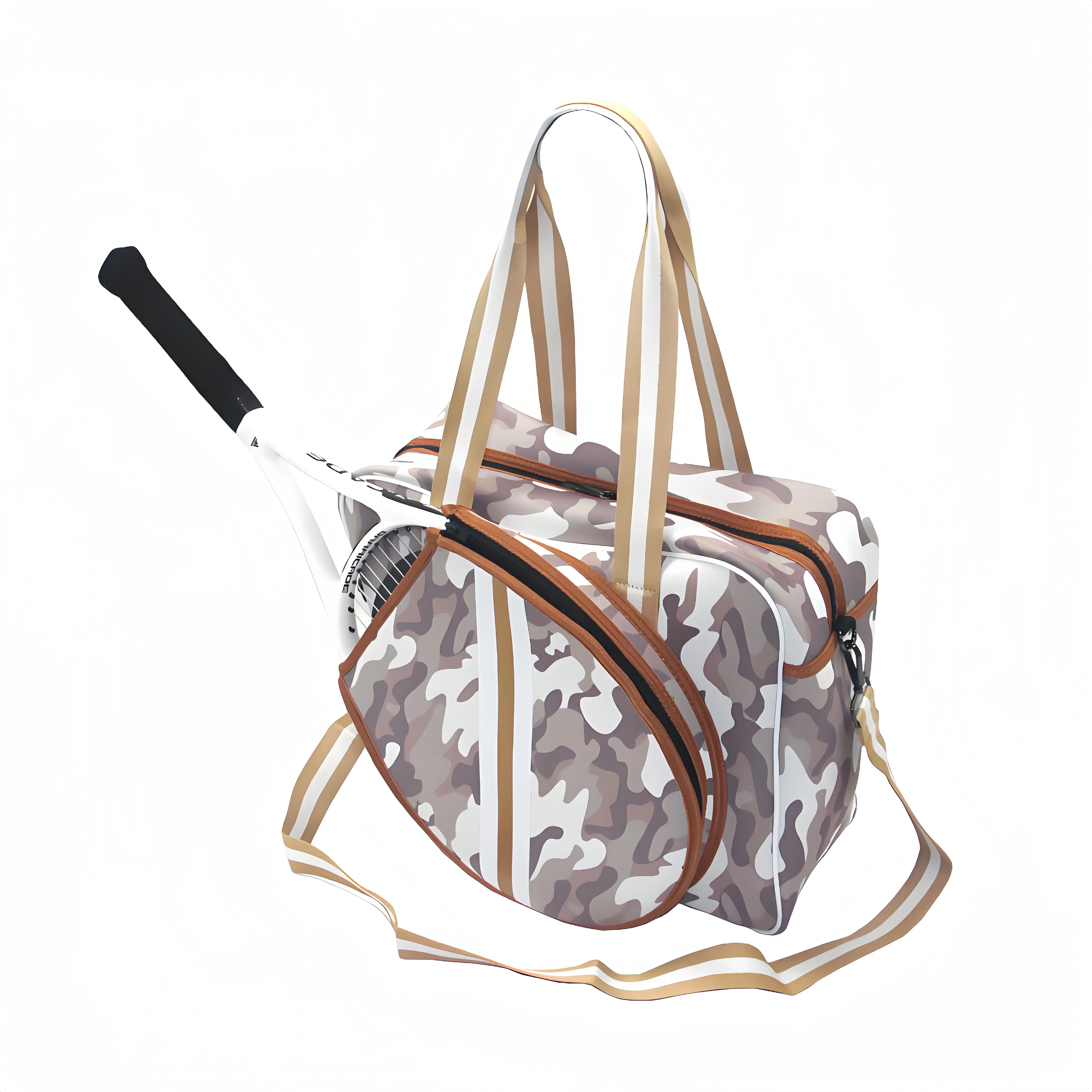 Unisex Custom Logo Nylon Puffer Quilted Gym Sport Backpack Paddle Racket Tote for Pickleball & Tennis for Gym Sports