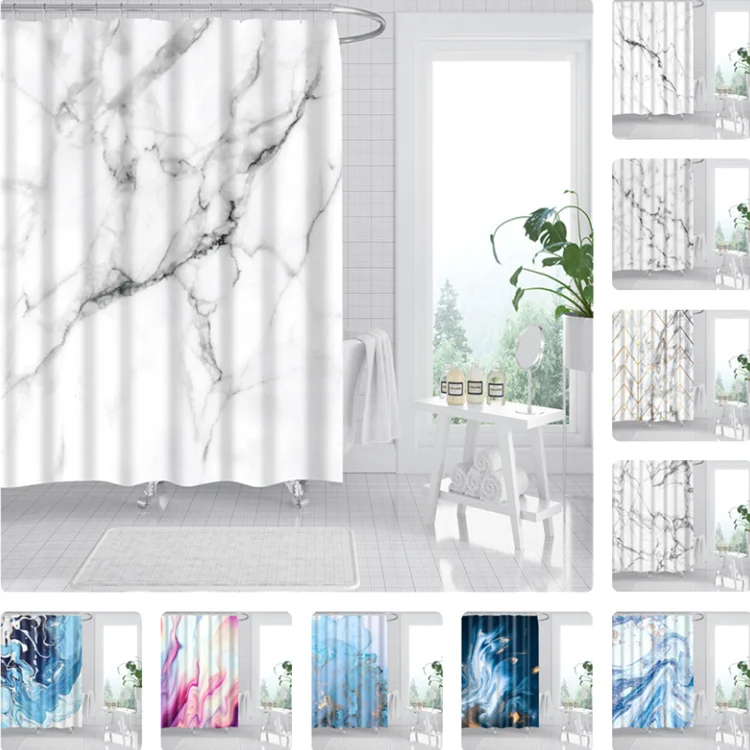 Waterproof Shower Curtain Flower Art Printed Bathroom Curtains Polyester Cloth Bath Curtain for Bathroom Decoration +12 Hooks