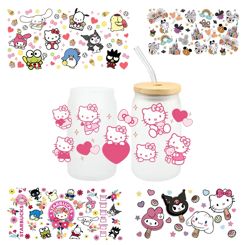 Custom Uv dtf Cup Wraps Design 16oz Sticker Custom UVDTF Cup Wraps UV DTF Libbey Wraps Transfers Tumbler Logo Customized