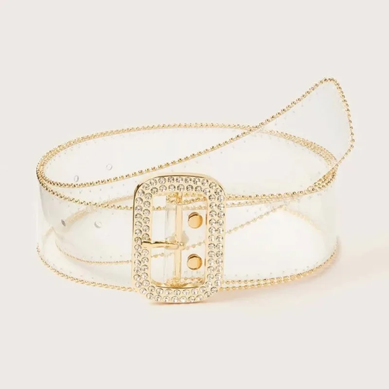 Wholesale Women Alloy Buckle Designs Luxury Rhinestone Belts Plastic Belt For Lady Girls