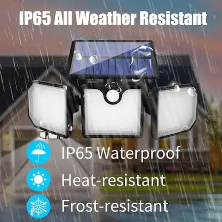 Solar Lights Outdoor 230 Leds Solar Powered Security Flood Lights 360 Degree RotatableHeads Adjustable Mo With Remote control