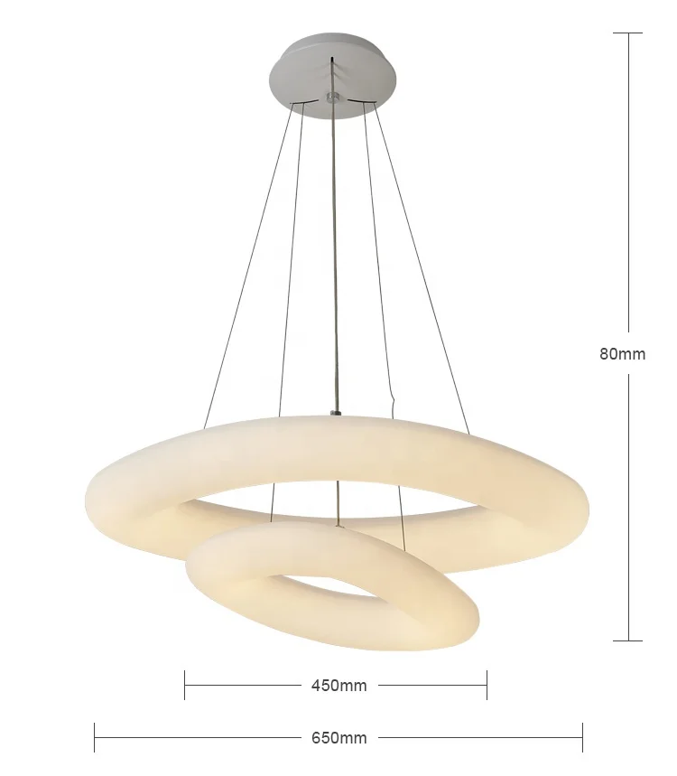 custom nordic decorative pe double layer ring circle modern led hanging modern italianate pendant lights lamp