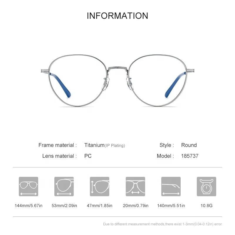 Titanium Glasses Frame Men Vintage Round Myopia Optical Prescription Eyeglasses Women 2023 New Retro Eyewear