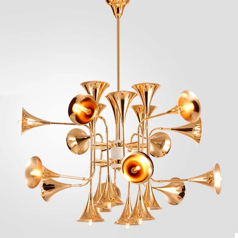 JYLIGHTING JYL-D1105 Современная Золотая люстра роскошные винтажные лампы в форме музыкального инструмента для вестибюля