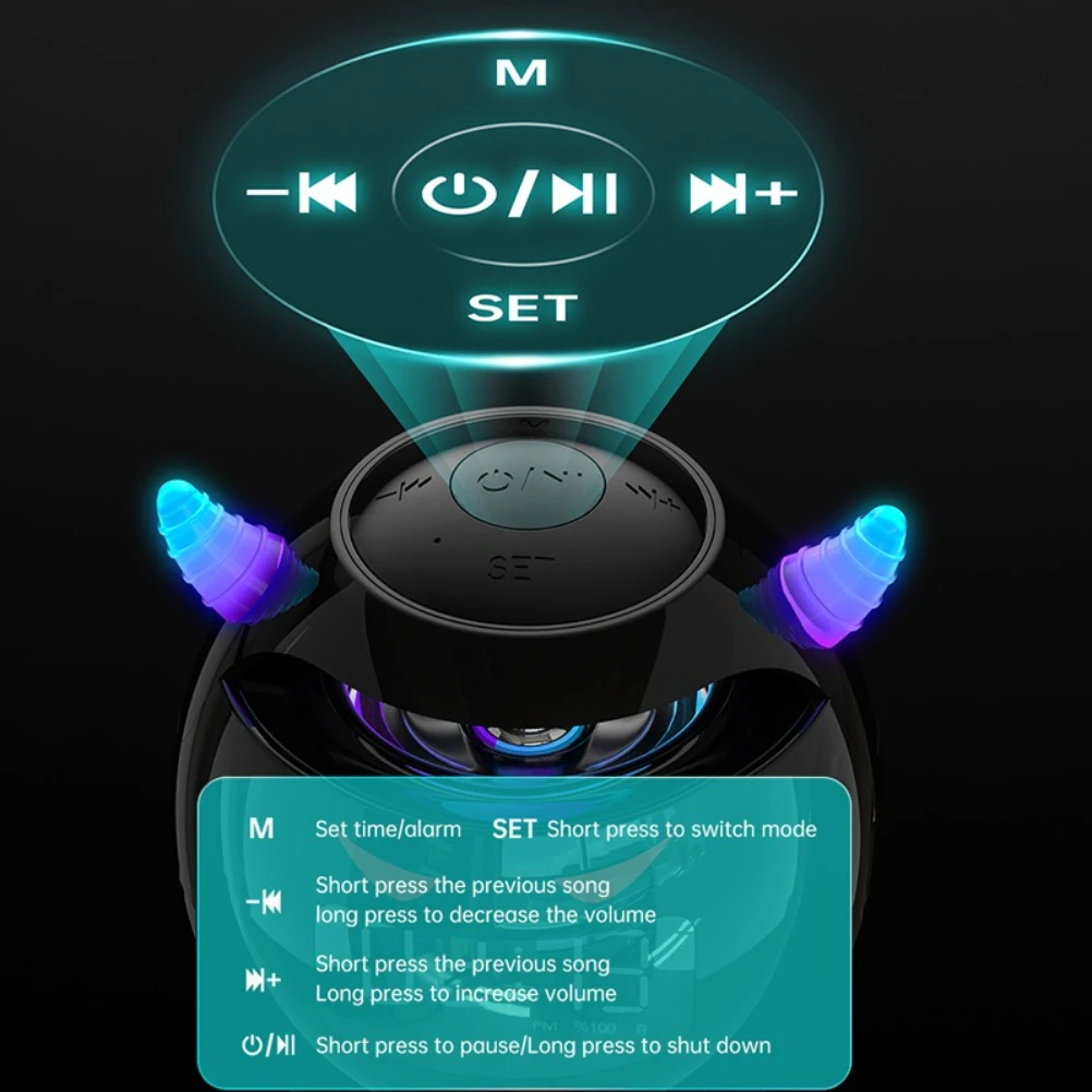 Hot Selling Waterproof Smart Sport Mini Wireless Portable Speaker Touch Desk Night Light Speaker Wireless Portable Speaker