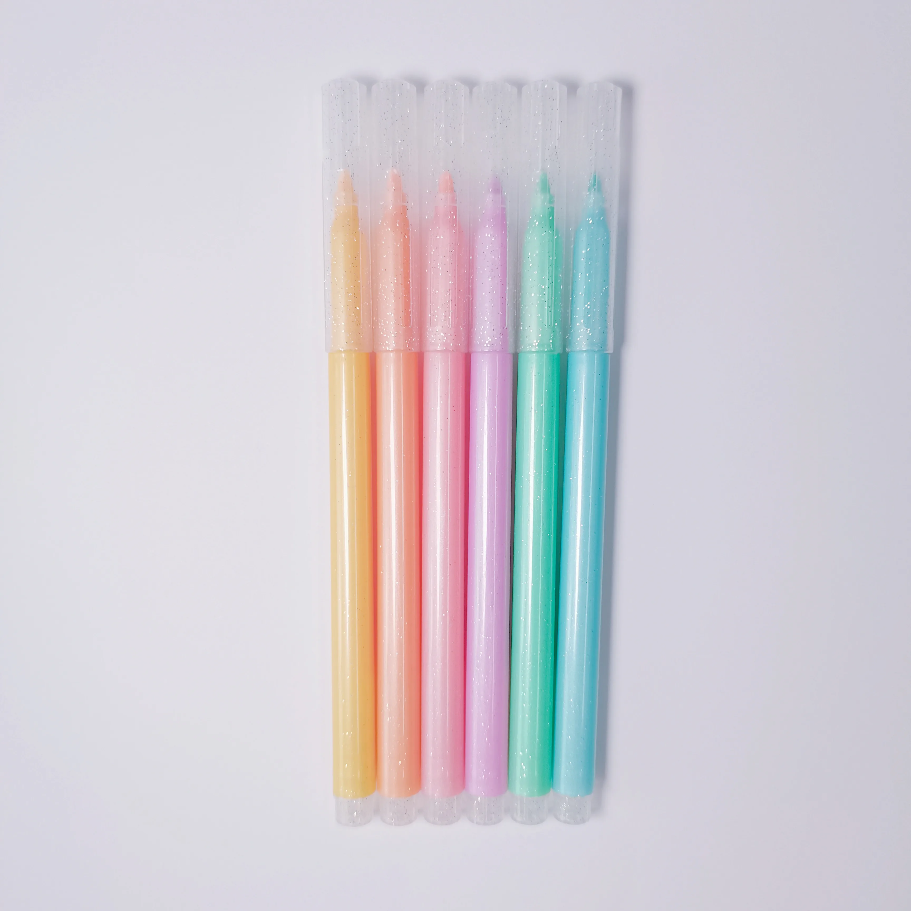 New Design Glitter Art Marker Pen Pastel Colors Washable and Non-toxic Shine Ink Round Tip Watercolor Pen