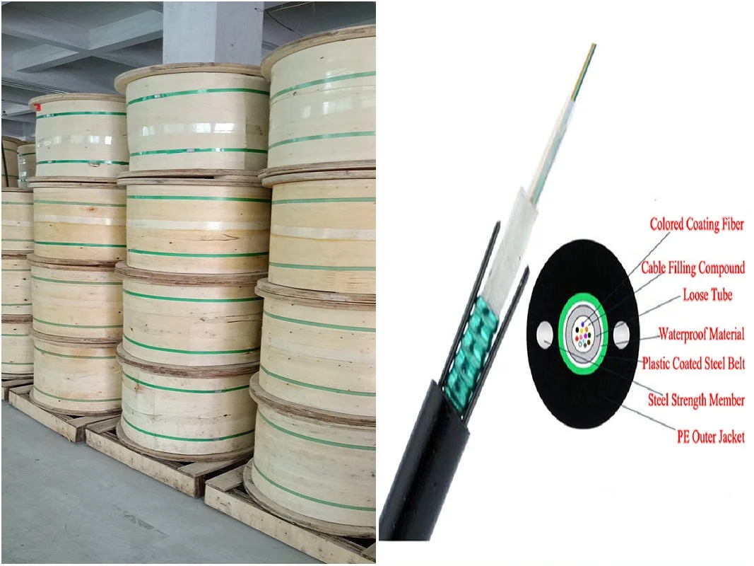 outdoor underground single mode 2 4 6 12 cores gyxtw 12f fiber optic cable
