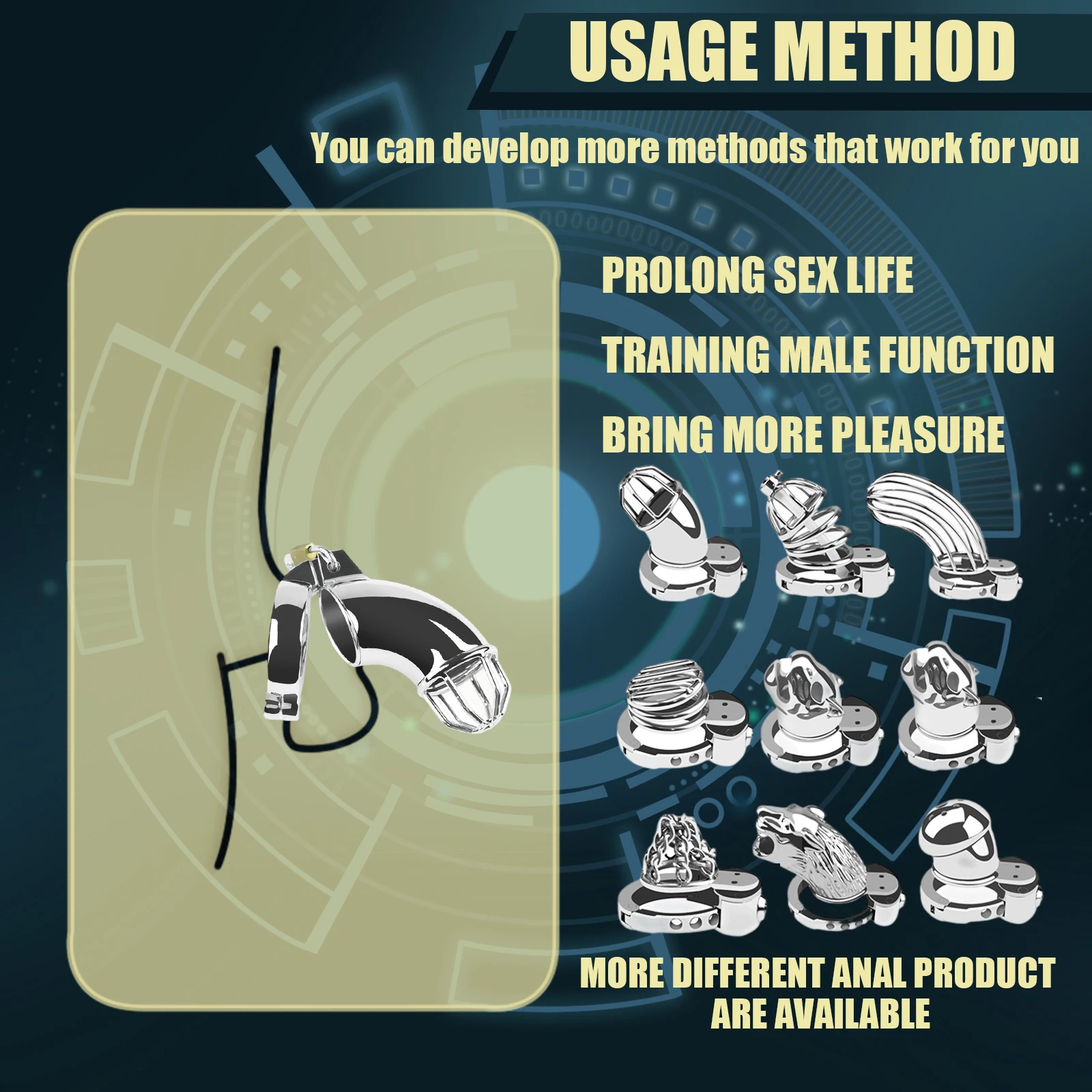 SEXBAY Custom metal Chastity cage Stainless steel/zinc alloy for penis cage Male chastity lock sex toy key cage