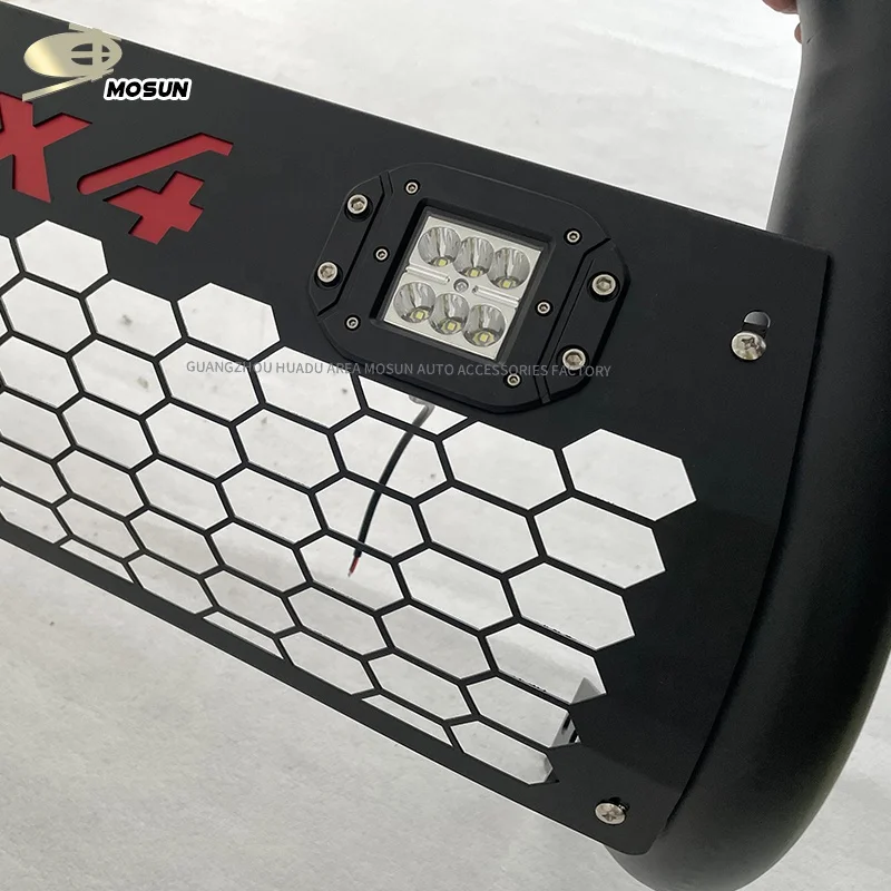 ABS Auto 4x4 Stainless Steel Bull Bar Mud Flap Front Grille Bumper Guard With Led Light For Toyota Hilux Vigo 2011-2015