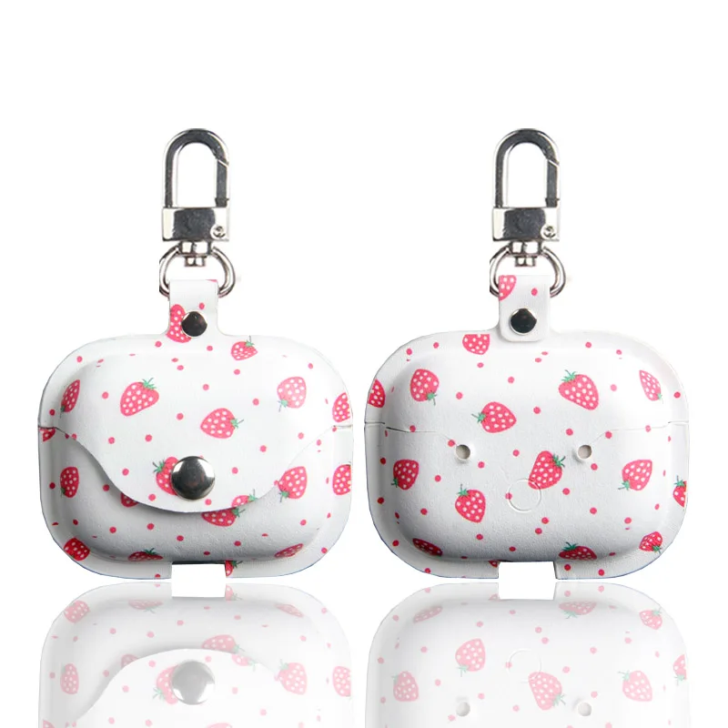 
PU leather case cover with hook buckle 13colors airpods 12 protective holster pattern Color printing Individuali for For airpods 