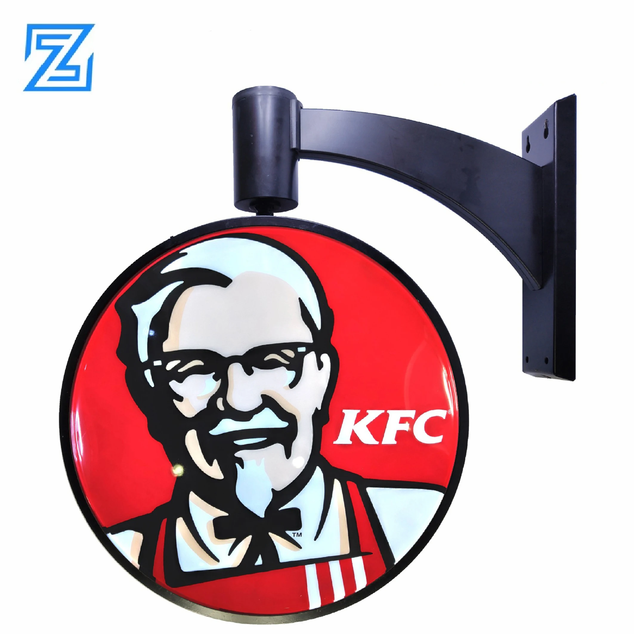 led module acrylic movable front round outdoor sign board rotating signage rotary lightbox