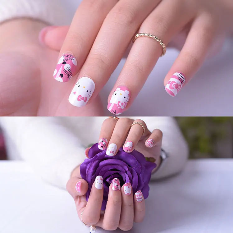  Оптовая продажа высококачественные милые полоски для лака ногтей hello kitty
