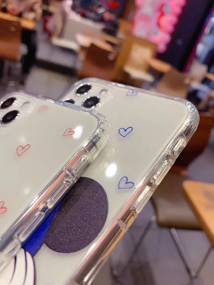 Cartoon Mouse Phone Case for iPhone 14 13 Pro 12 11 Pro Xs X XR Max 8 7 SE Clear TPU Cases Soft Black Cover