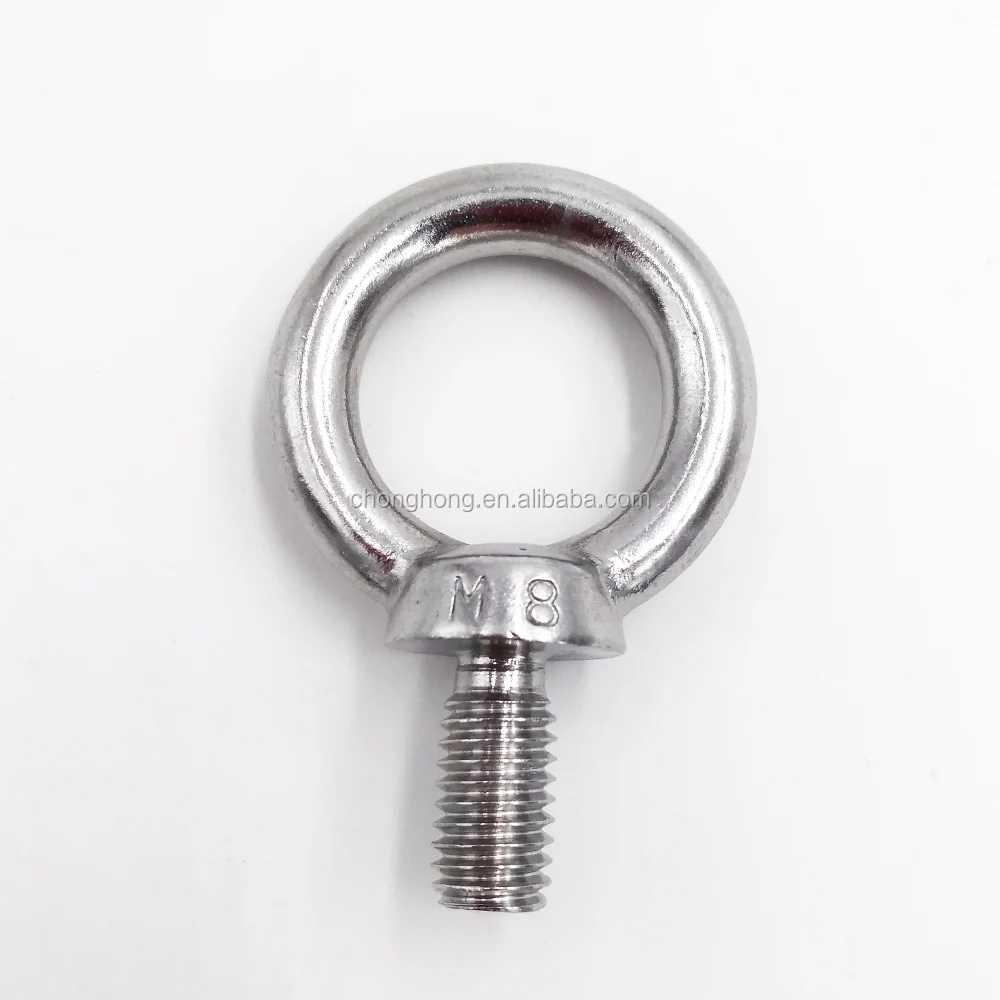 High Quality High Polished Eye Bolt,M6 M8 M10 M12 DIN 580 Stainless Steel AISI 304/316 Lifting Bolt China Supplier