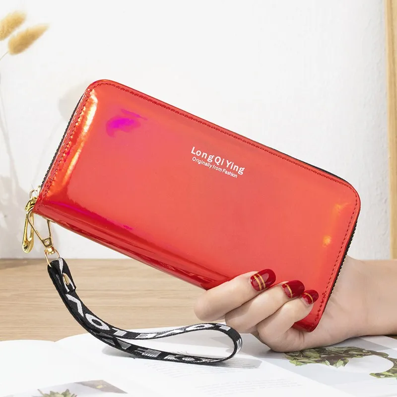Top Sale Wholesale OEM Stock Credit Card Women Purses Long Style Student Laser PVC Holographic Wallet