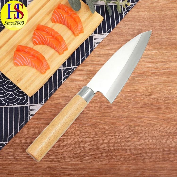 Kitchen 6.5 Inch Stainless Steel Japanese Chef Butcher Knife with Wooden Handle