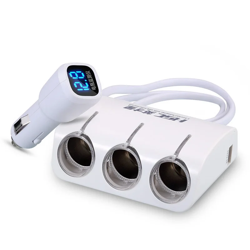 Universal Accessories Car Lighter Socket Splitter Dual USB Plugs Charger LED LCD Digital Adapter