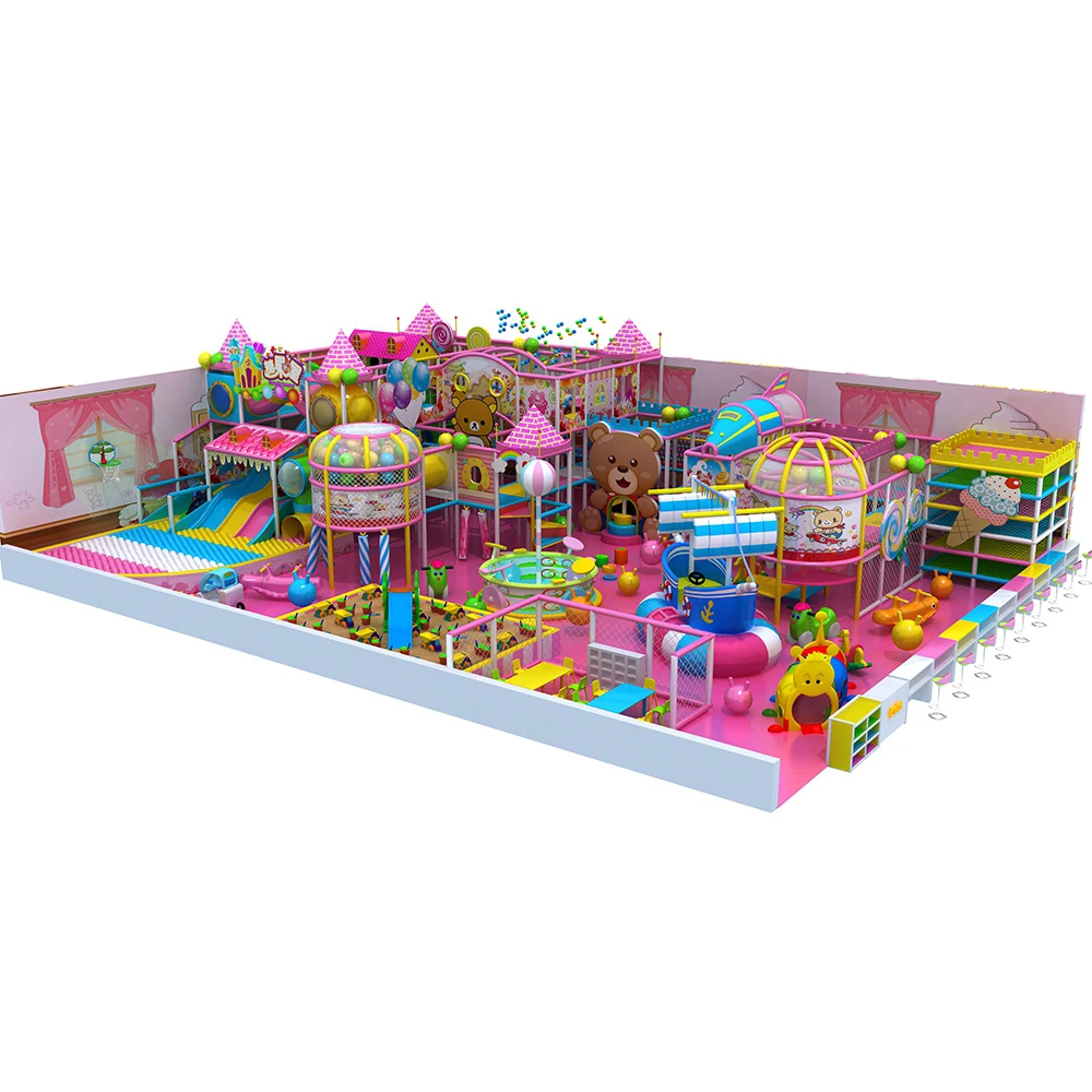 Factory cheap price used amusement park equipment kids soft foam climbing inflatable castle slide indoor playground
