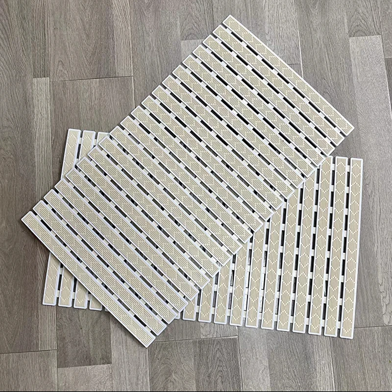 Jiahe Colorful Bathtub Mat Slatted Duckboard Design with Suction Cups for Bathroom  Kitchen