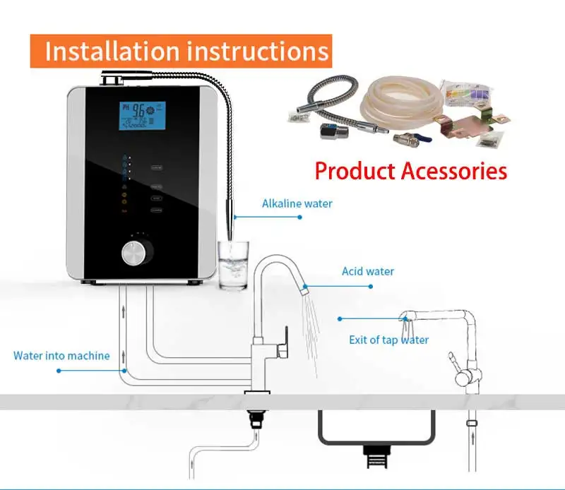 CAWOLO 808D Alkaline Water Ionizer Japan Kangen water ionizer 4 alkaline levels
