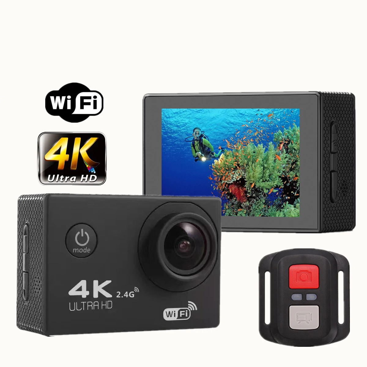 HD WIFI Action camera Waterproof Interpolated Sport Cam with Remote Control