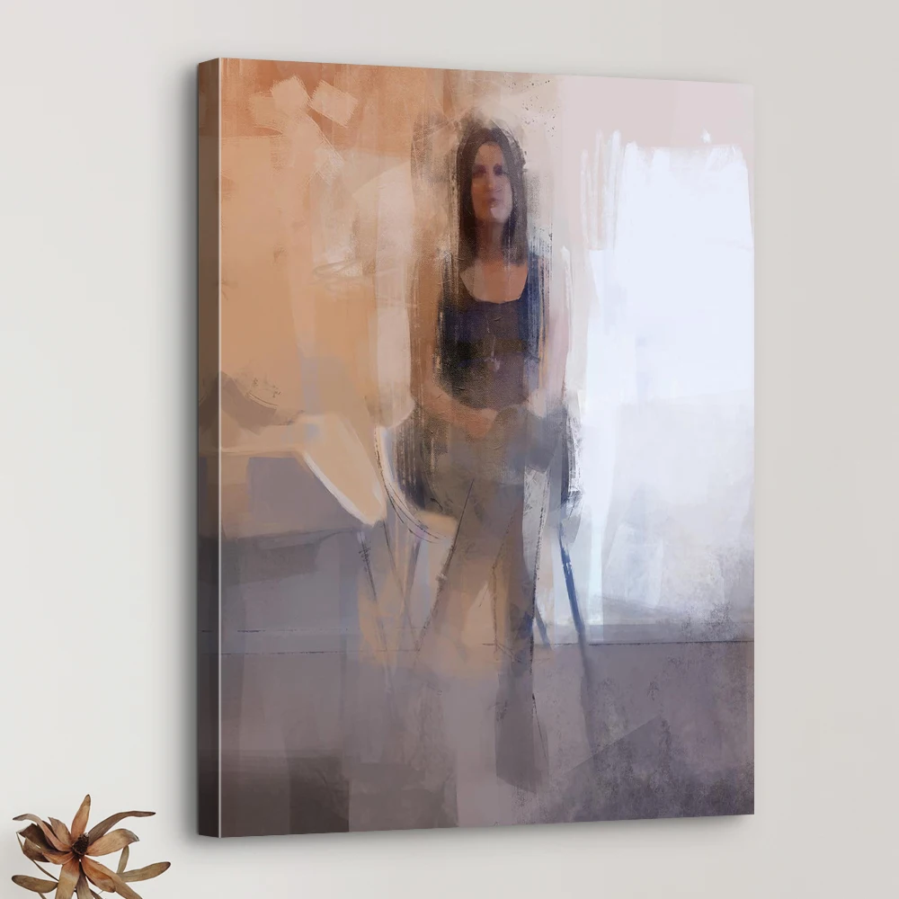 Cheap Hot Selling Poster Prints With Blurry Female Abstract Wall Canvas Prints For Home Decoration