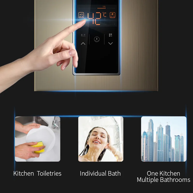 Customized 13L Wall-Mounted Smart Digital Temperature Control Gas Water Heater Household Smart Water Heaters for hotel use