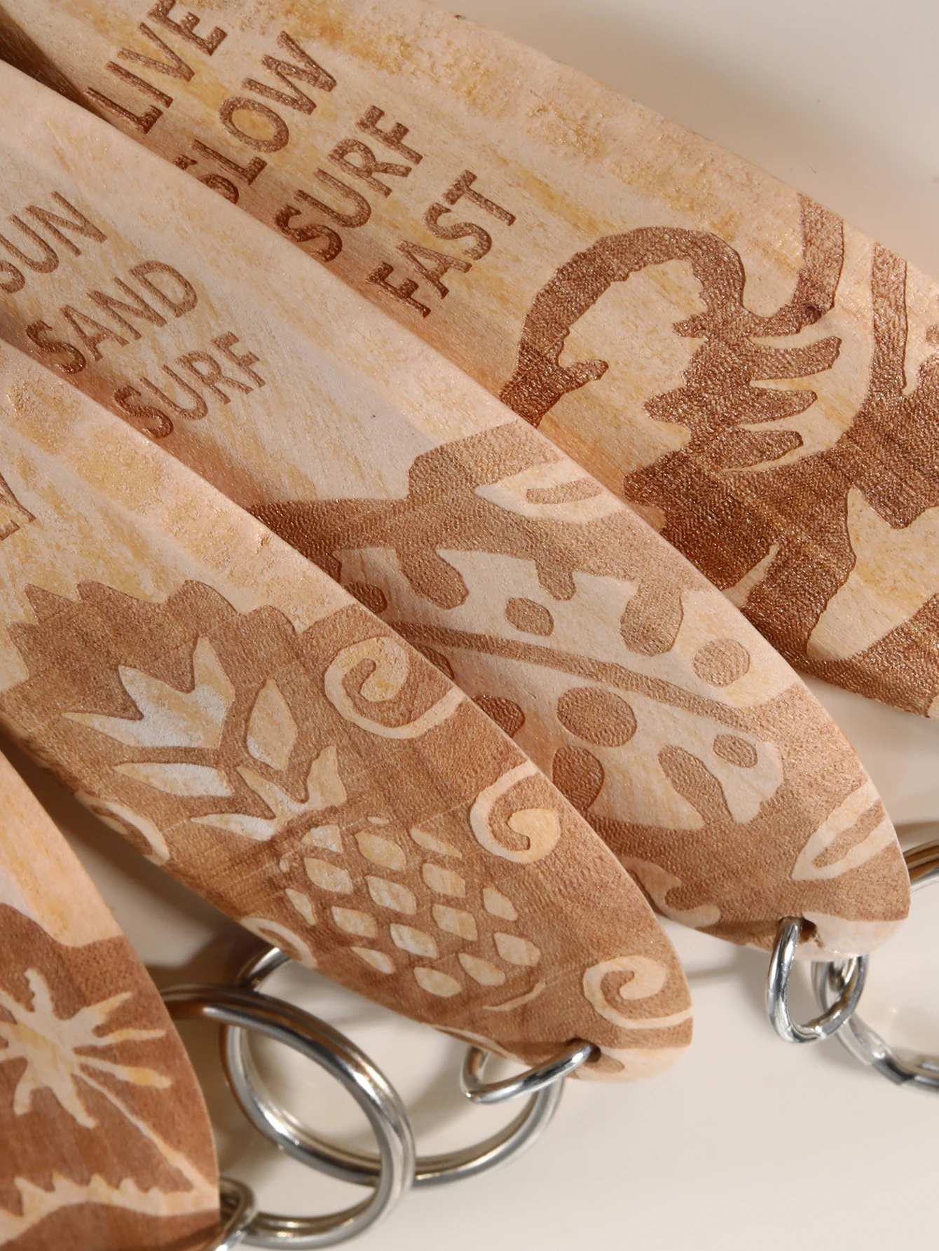 a set wooden Surfboard Keychains Fun Key Chains Beach Party Favor Purse Backpack Keychain Mini Surfboard Pendant