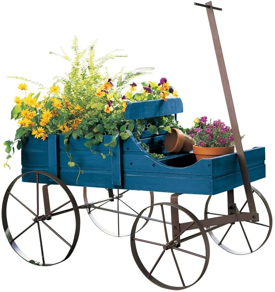 Garden Balcony Wagon Planter, metal bicycle planter