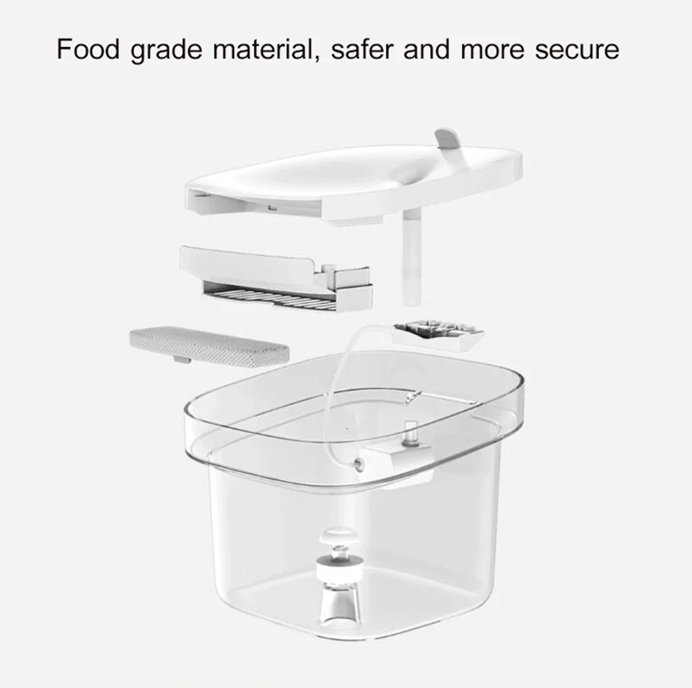 CE ROHS FCC 2.5L Tuya Automatic Wif Food Drinking Water Filter Dispenser For Pet Dog
