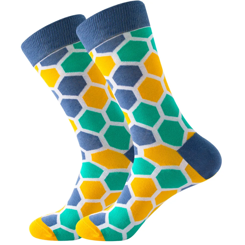 2023 Cotton Jacquard Classic Africa Pattern Socks Wholesale Men Customized Dresses Knitted Logo Socks