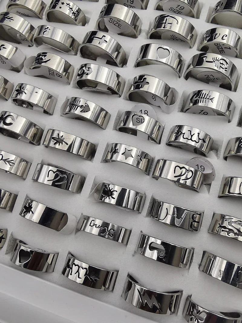 high quality Stainless Steel Finger Ring mixed colors 100PCs/Box