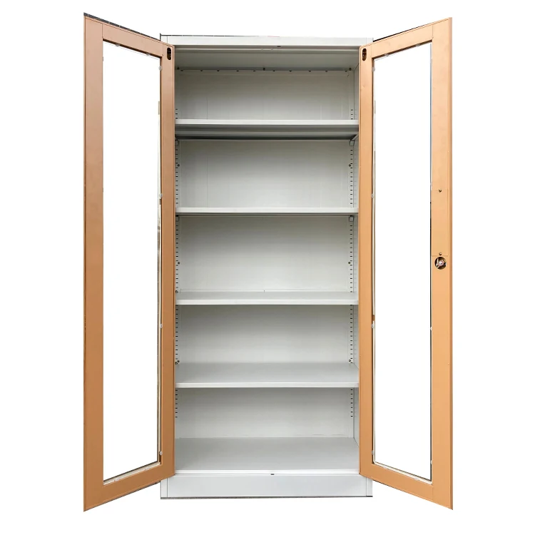 Factory Cheap Price White Office Filing Steel Swing Door Storage Steel Home Cabinet Within 5 Layers Cupboard