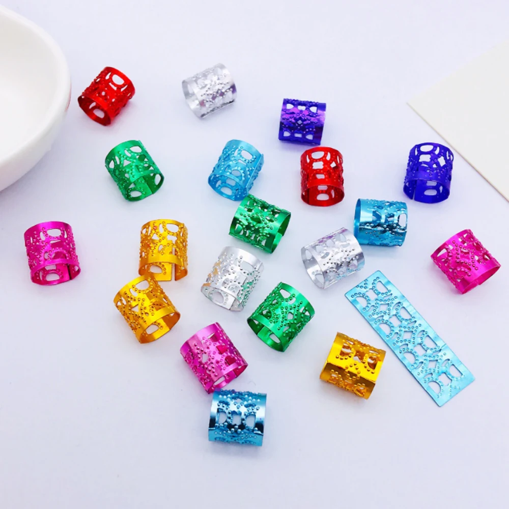 High Quality Dreadlocks Beads Mixed Golden Silver Hair Cuffs Beads braiding Hair Decoration Braiding Hair beads