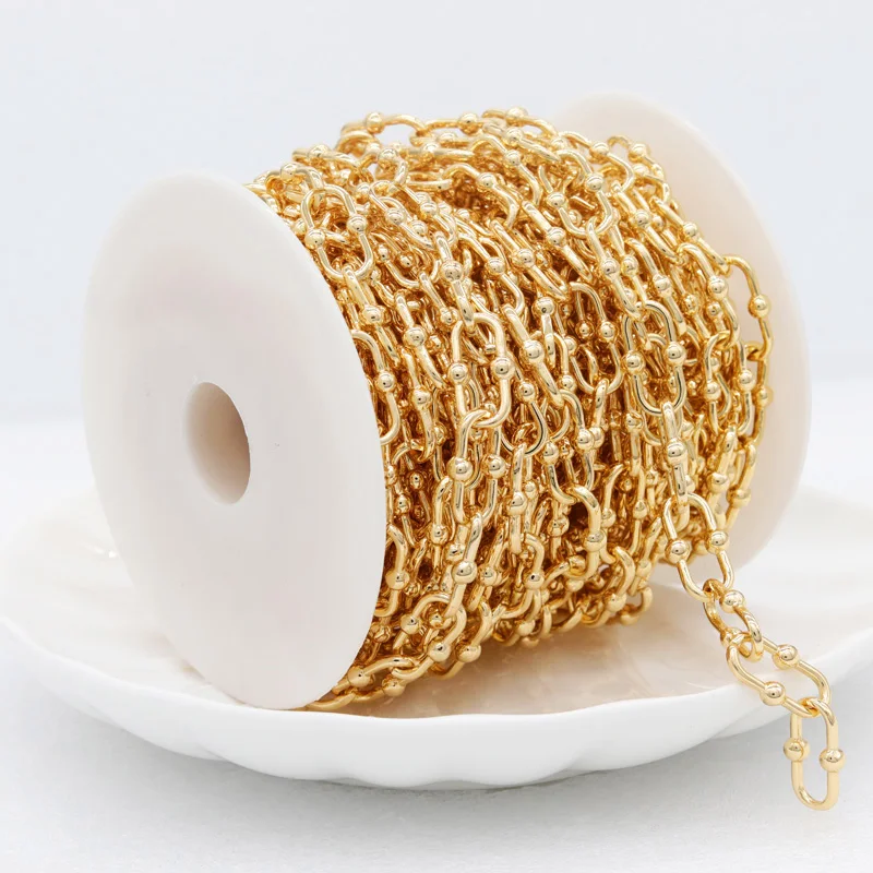 China Manufacturer 14K Gold Plated Diy Brass Chain Roll for Jewelry