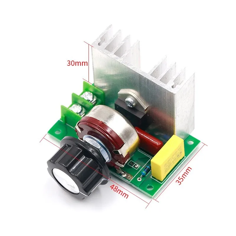 4000W high-power thyristor electronic voltage regulator with dimming, speed regulation, temperature control and fuse housing