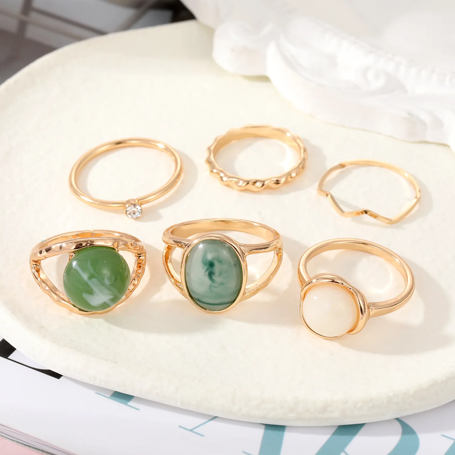 Fashion stone italian gold rings set for women Wholesale N2209292
