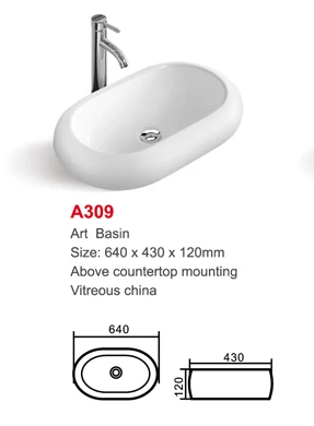 Modern bathroom ceramic art washing basin with good quality and competitive price