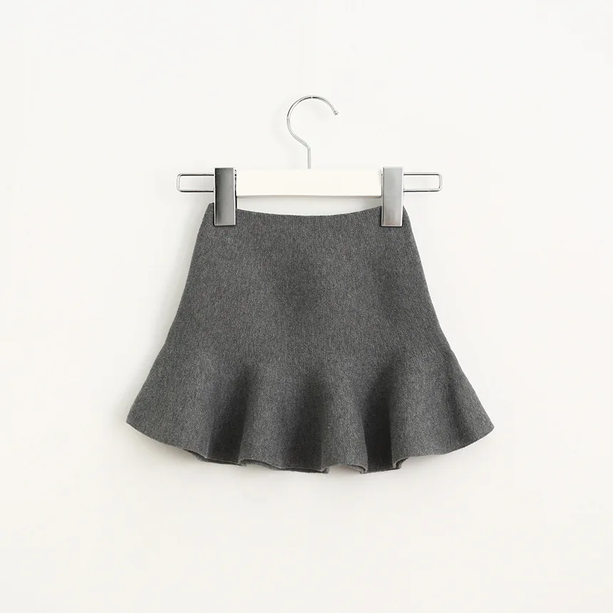 Toddler Girl Knitted Solid Skirt Children Girl  Cute Ruffle Fish Tail Skirt for Winter Fashion Girl Clothing