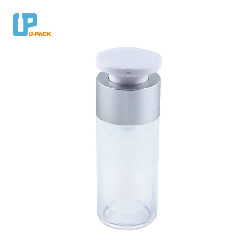 Korean style plastic airless pump bottle with lock design