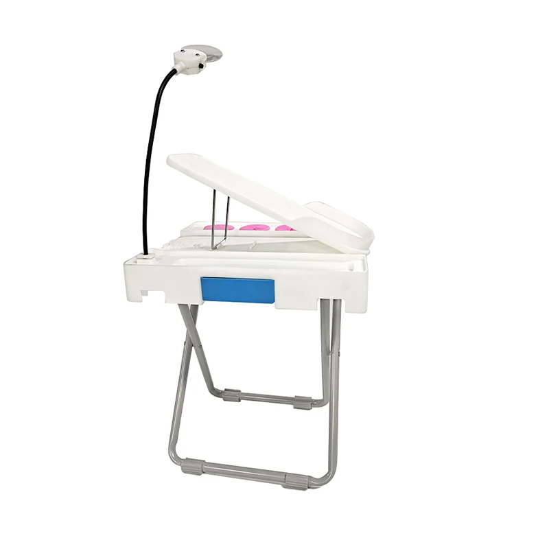  Manufacture Custom Cheap Foldable Nail Table Portable Manicure Furniture with LED