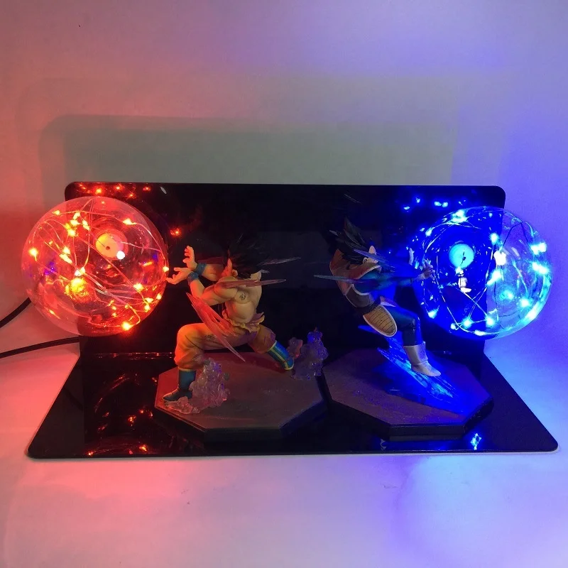Anime Drag-on ball Z Son Goku Vs Vegeta Super Saiyan Led Light Lamp Anime Action Figure