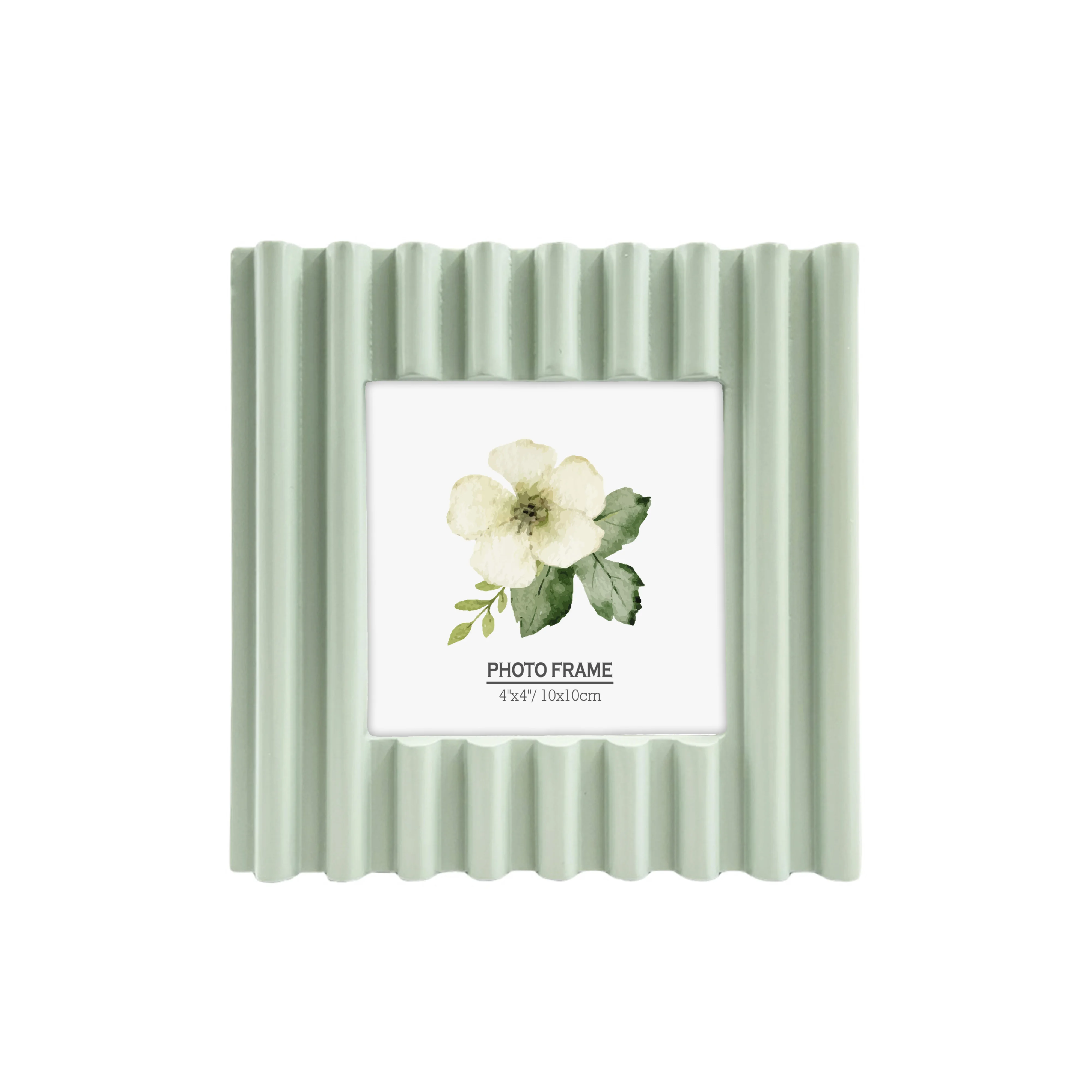 Wholesale European Style Modern Light Green MDF Wood Photo Frame Tabletop for Bedroom Office Living room  Decoration with glass